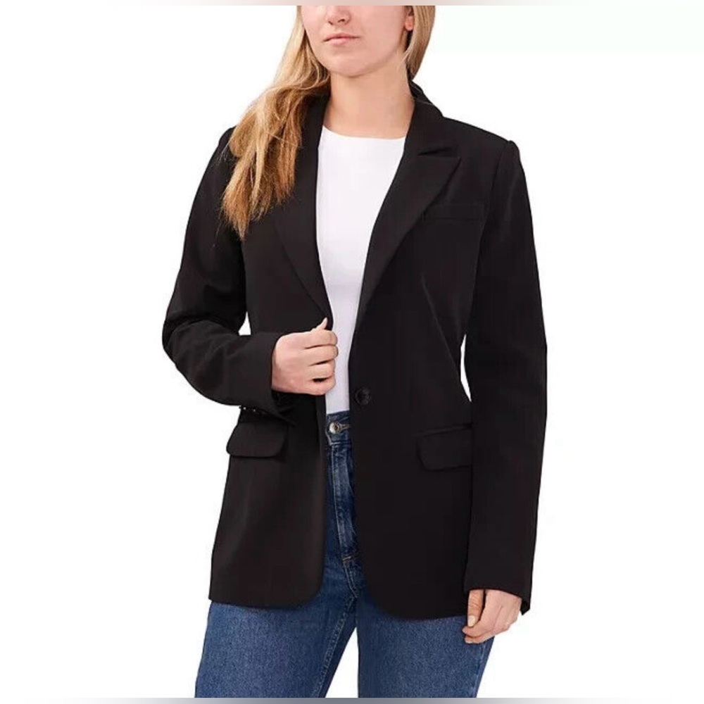 NWT Vince Camuto Ladies Fully Lined Padded Shoulder Split Blazer Size XXL Black